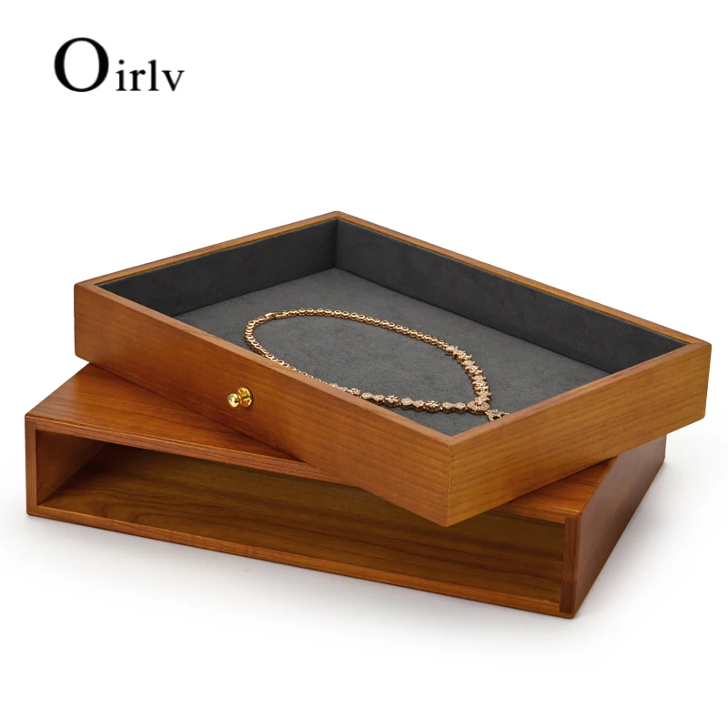 

Деревянный ящик Oirlv, коробка для колец, серег, браслетов, жемчужин, ожерелий, шкатулка для ювелирных изделий, коробка-органайзер для хранения...