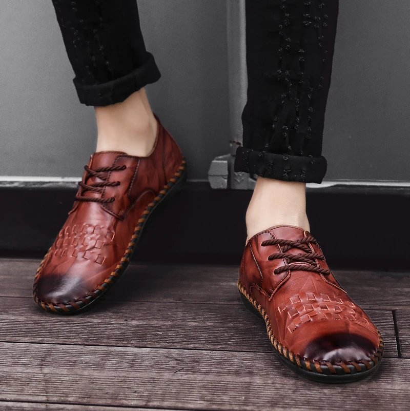 

Spring new leather men's shoes wear-resistant outsole men's casual leather shoes breathable comfortable leather leather shoes