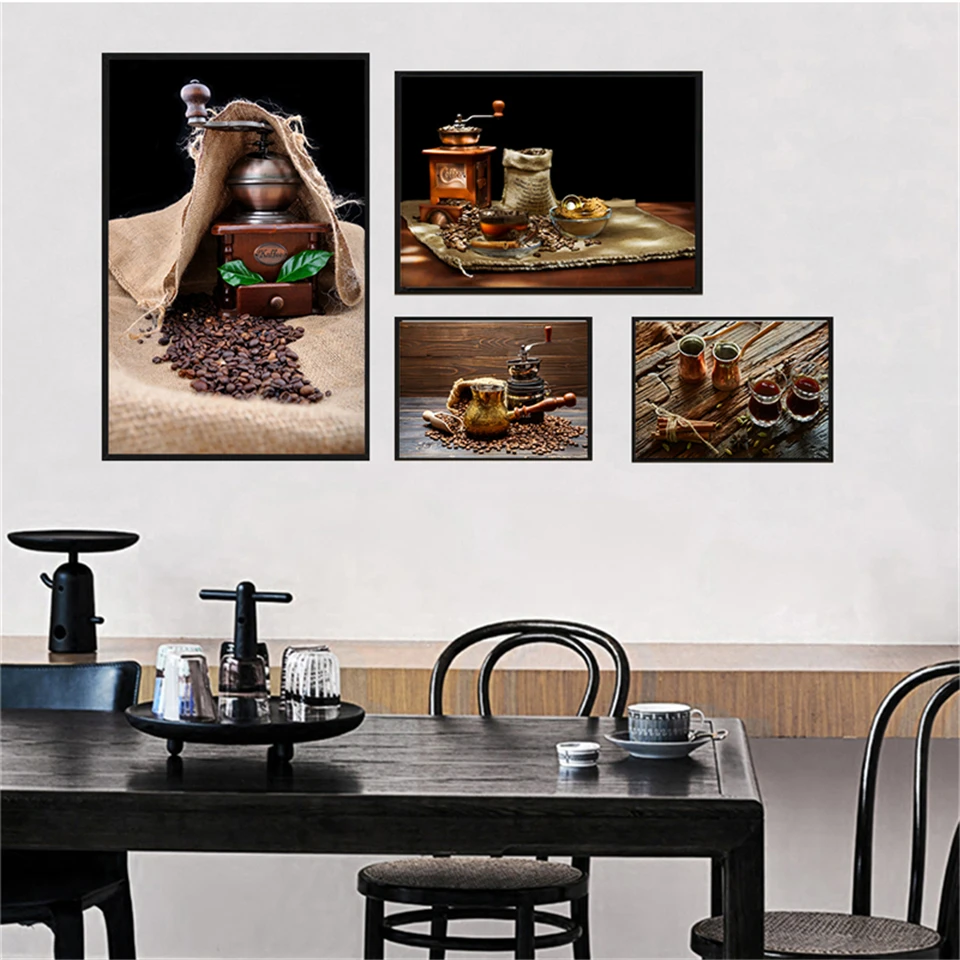 Турецкий кофе Декор кухни Холстная живопись Современный классический постер Печати Искусство на стене для столовой ресторана.