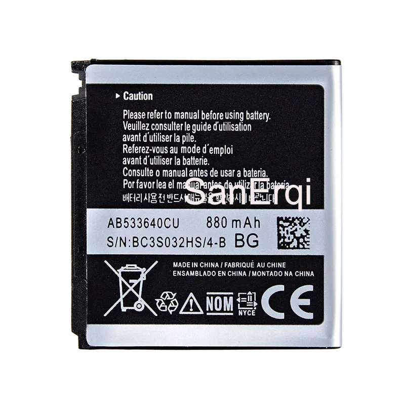 

Для SAMSUNG оригинальный AB533640CU AB533640CC аккумулятор 880 мАч для Samsung S3600C GT-S3600i S6888 S3710 S3930C S3601 S3601C S5520 S569