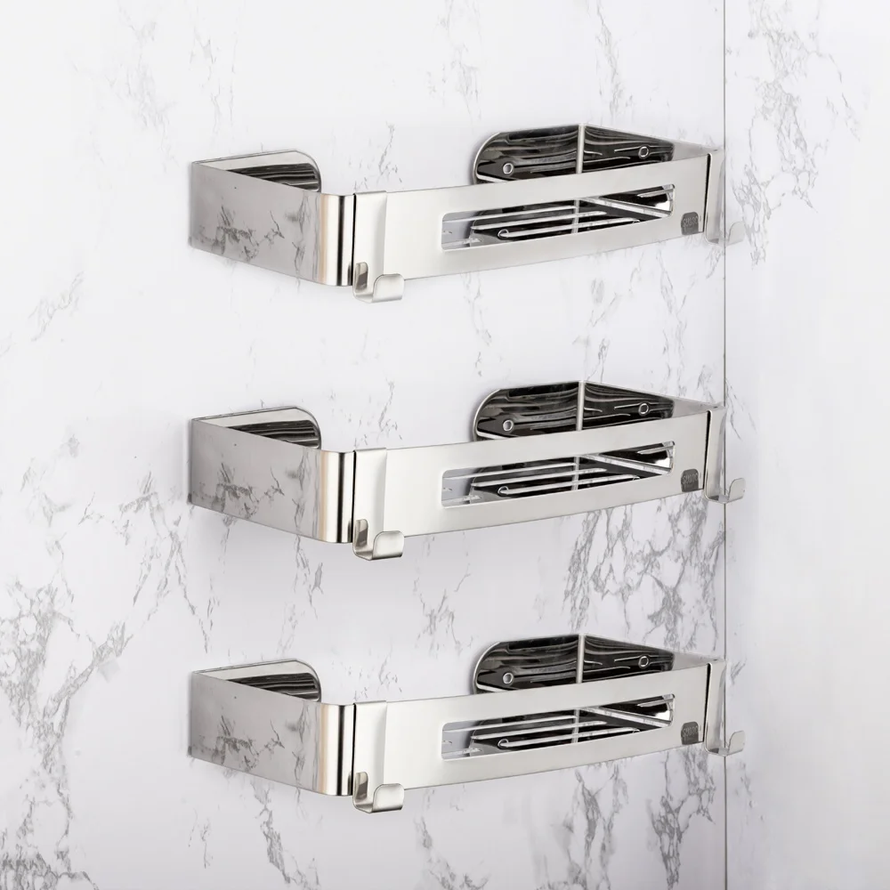 

3 Layers Corner Shower Shelf Bathroom Shampoo Shower Shelf Holder Kitchen Storage Rack Punch Free Kitchen Tripod Corner Stand