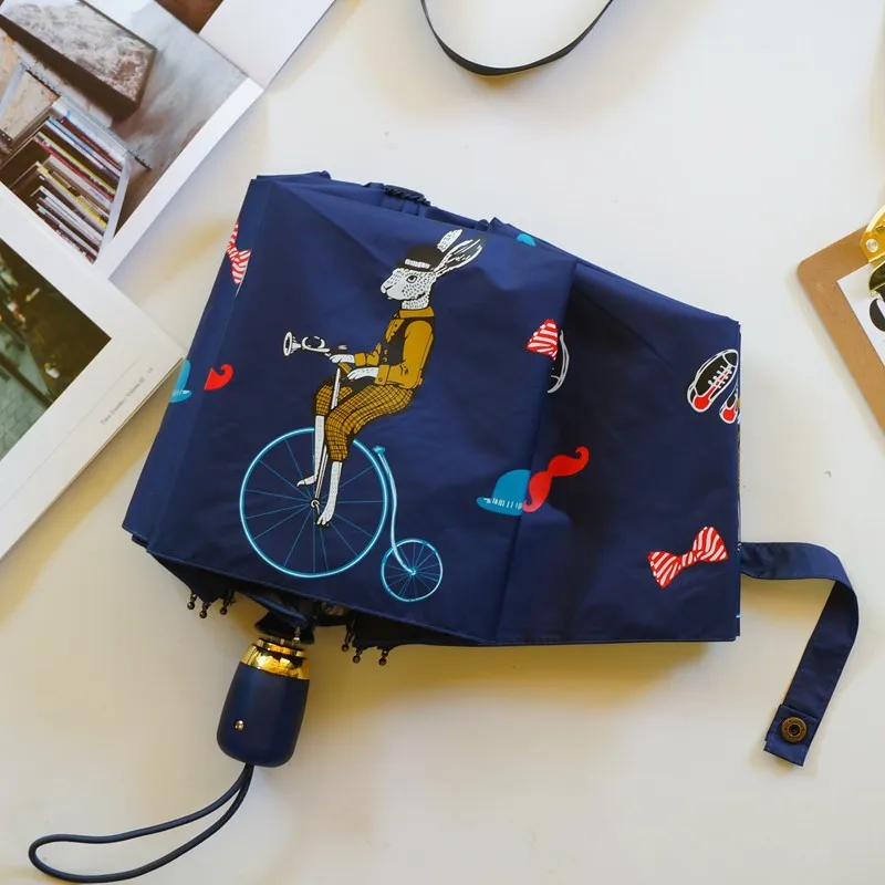 

Cartoon Rabbit Automatic Umbrella Rain Women folding Anti-UV Paraguas Windproof Cute Animal Travel Umbrellas Female