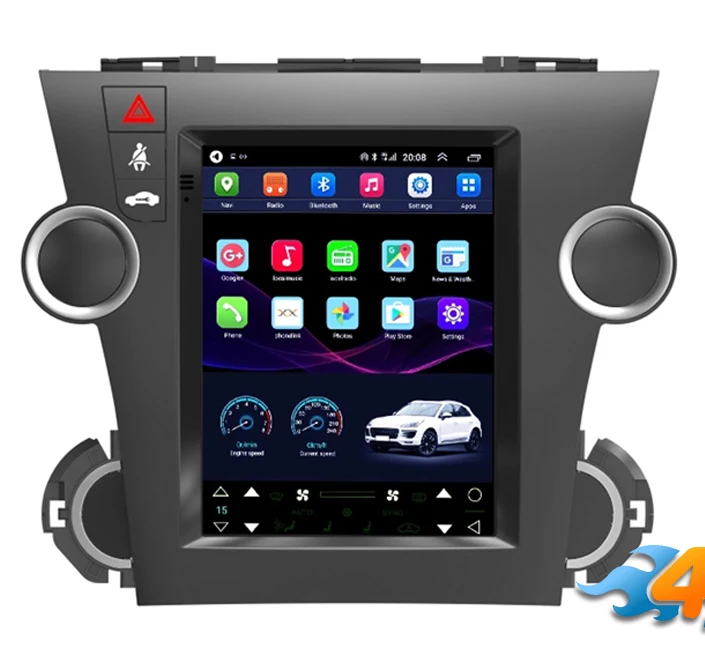 

10.4" tesla style vertical screen Octa core Android 10 Car stereo multimedia player for Toyota Highlander Kluger 2008-2013