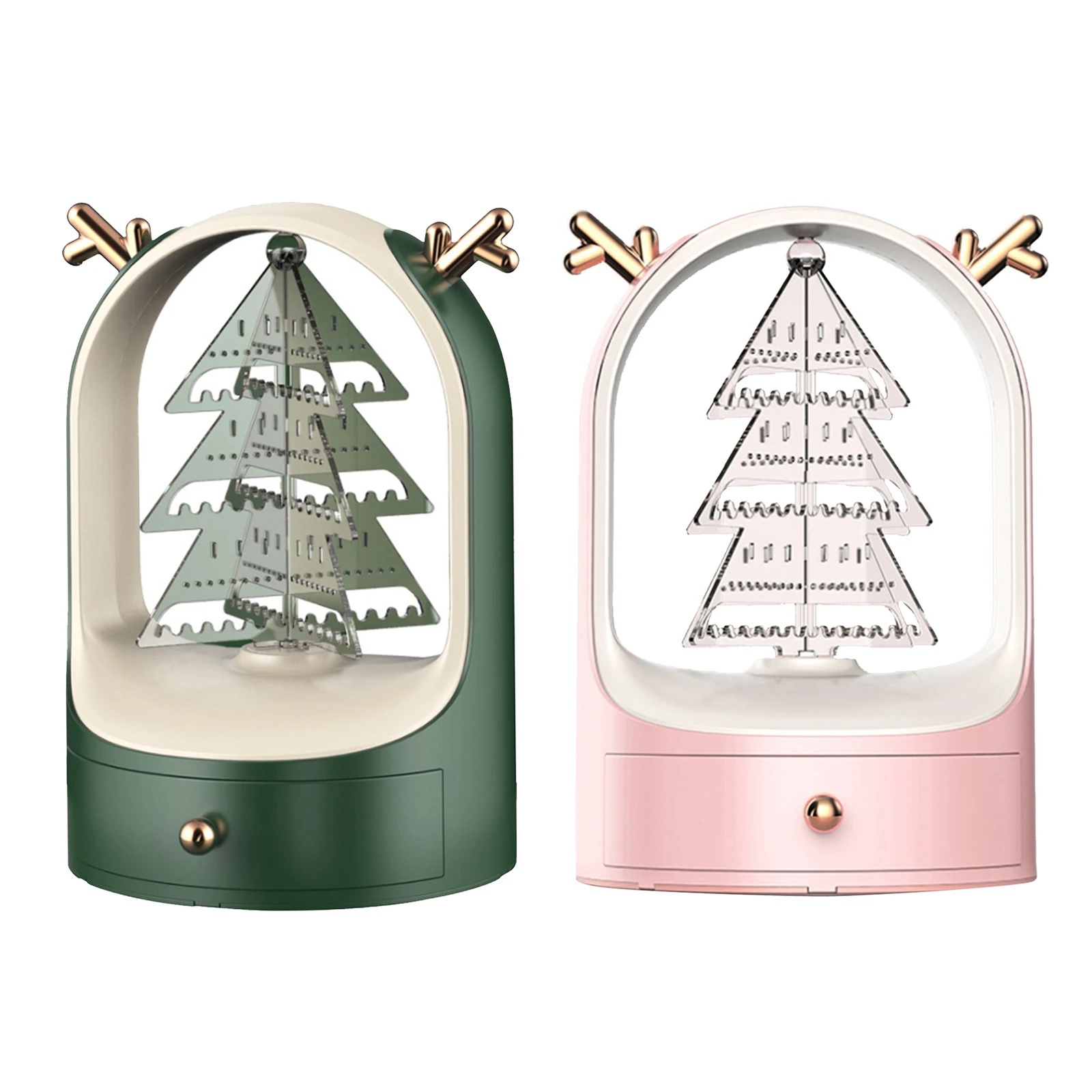 

Rotating Christmas Tree Earring Holder Oraganizer Necklace Display Stand