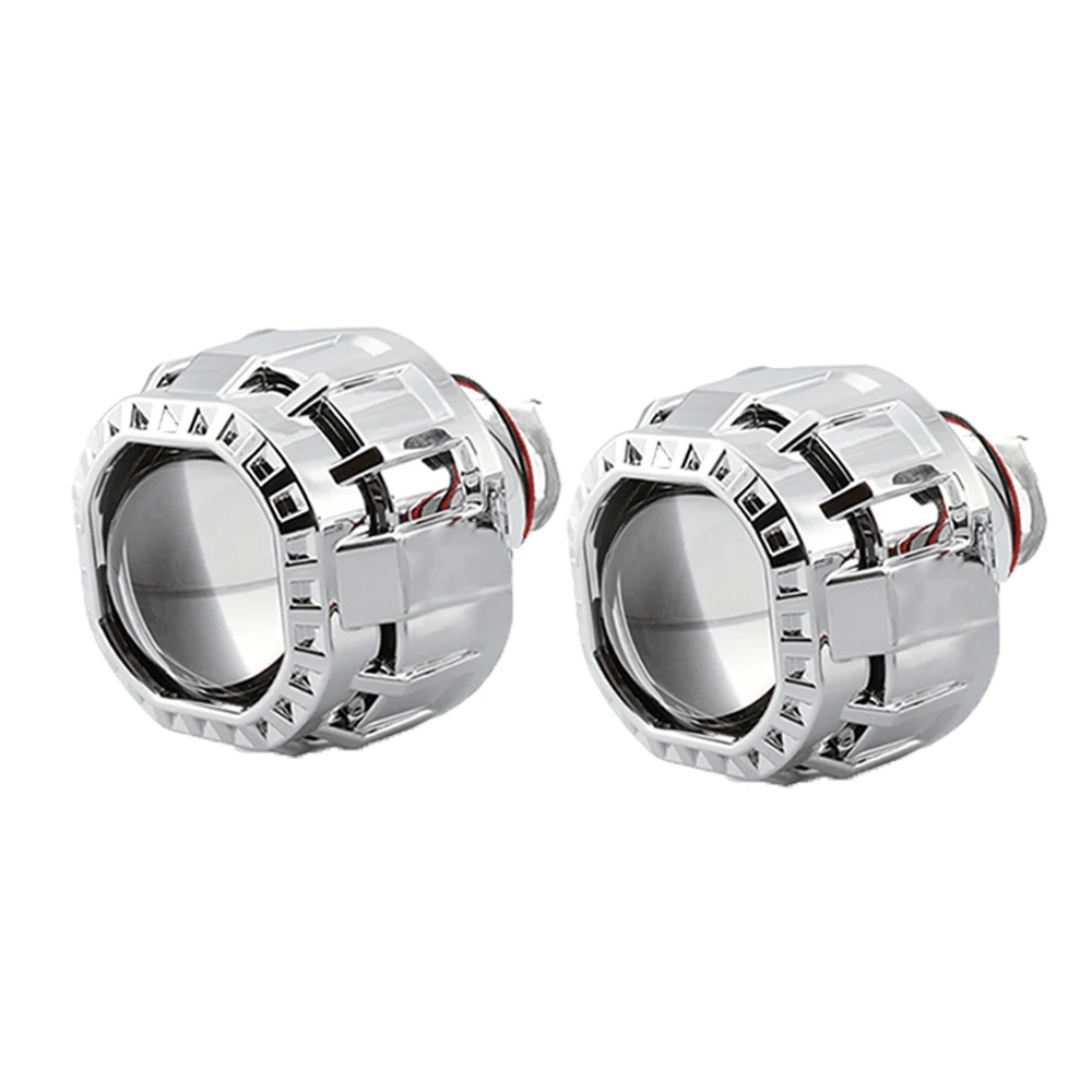 LENS WITH SHROUDS 2,5 дюймов мини биксеноновый проектор квадратный кожух экрана H1 ксеноновый комплект для фар модифицированный DIY H4 H7 модель автомобиля - Цвет: LENS WITH SHROUDS