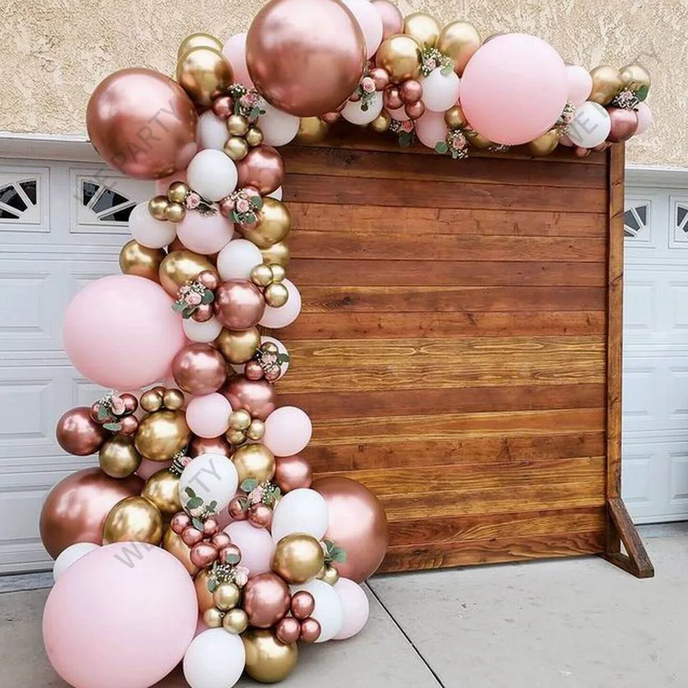 101pcs palloncini in oro rosa cromato Kit arco ghirlanda palloncino bianco rosa per Baby Shower matrimonio festa di compleanno Decor Globos