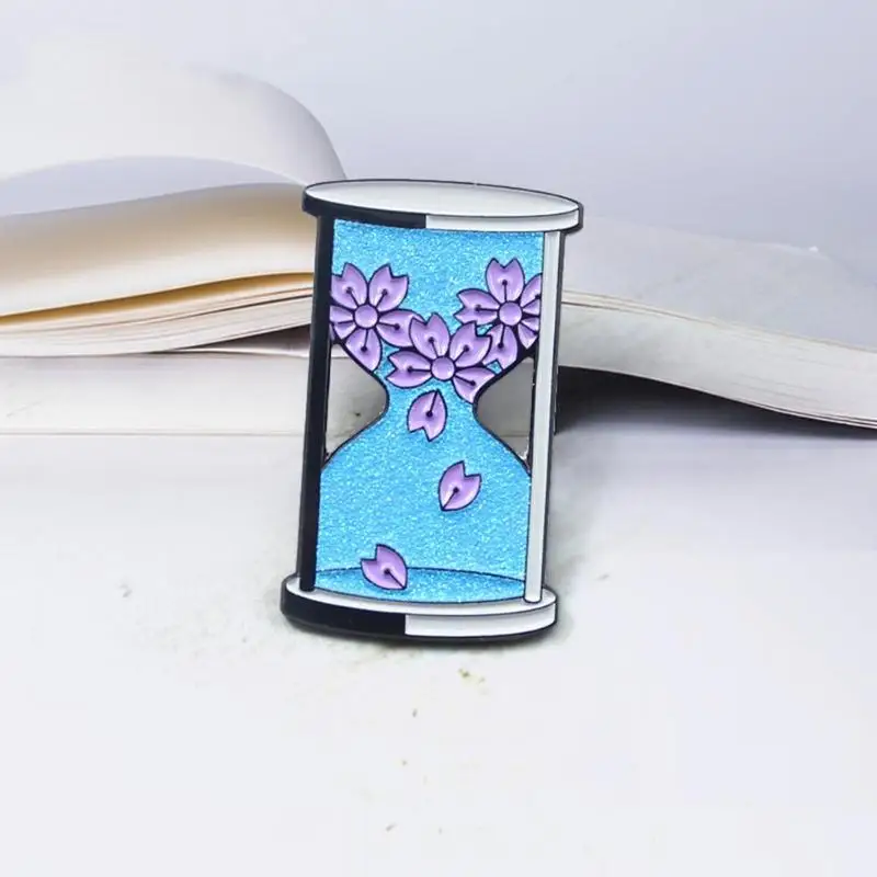 Креативные забавные песочные часы Воронка лепесток эмаль брошь личность