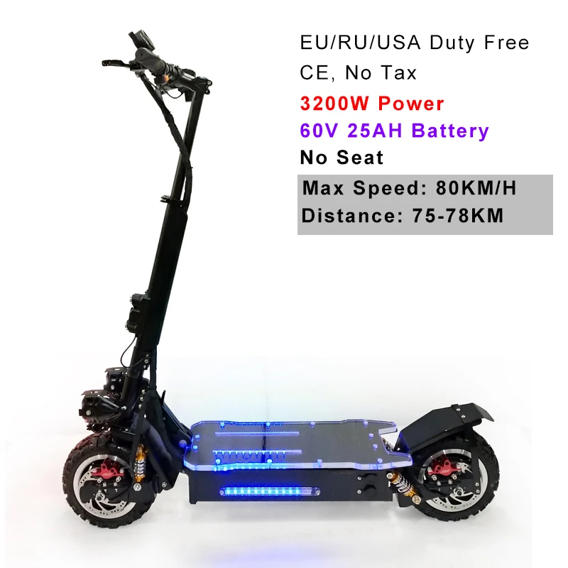 3200W60V25AH NO seat Стиль samsung 60 в 3200 Вт 1" мощный Электрический скутер 26Ah 30Ah 80 км/ч складной электрический скутер для взрослых Ebike E скутер CE - Color: 3200W60V25AH NO seat