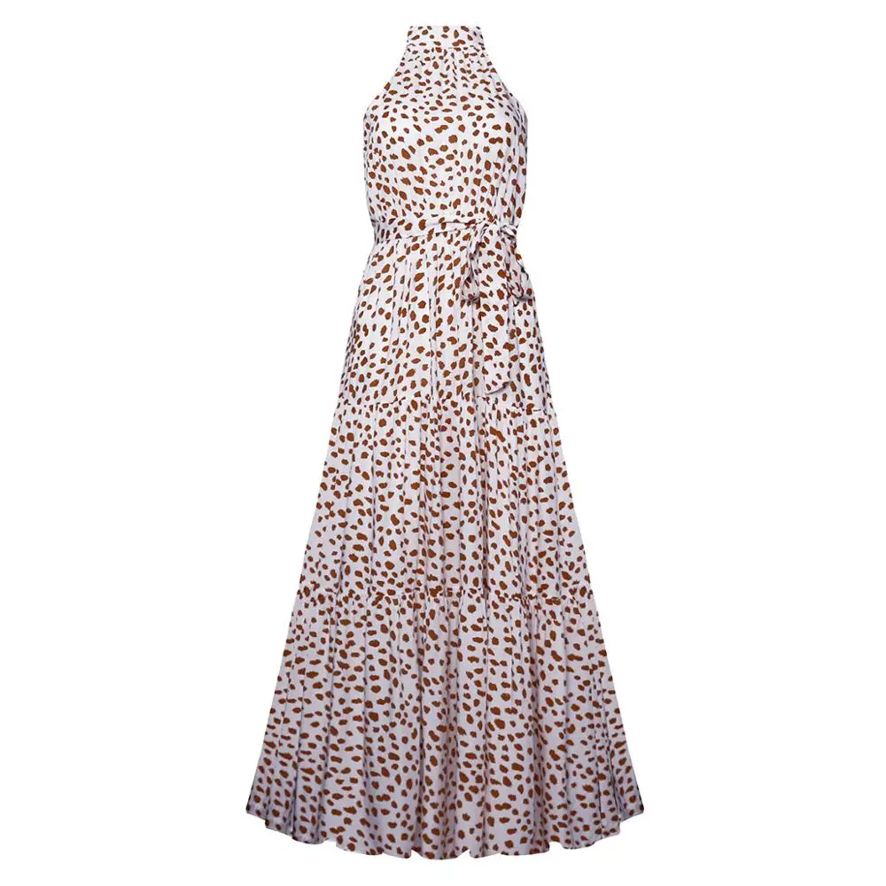 

Casual Floral Printed Long Dress A-Line Ruffles Spaghetti Straps Chiffon Women Dress Ladies Simple Beach Party Dress 2021 New