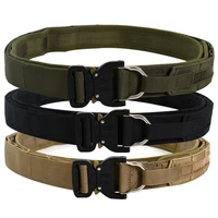 quick release rigger molle belt double layer tactical heavy duty belt 3 8cm 125cm length for shooting training