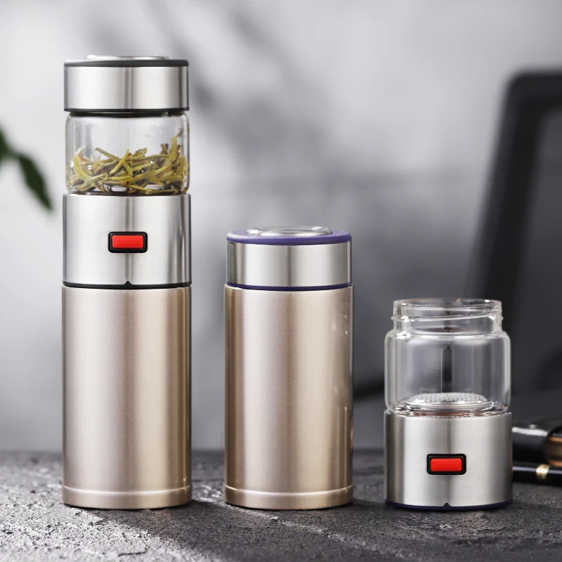 

Tea Water Separation Thermos Bottle 304 Stainless Steel Tea Infuser Thermos Vacuum Flask Bottles With Tea Filter Two Cover