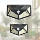 Водонепроницаемая уличная лампа на солнечной батарее с пассивным ИК датчиком движения, светсветильник с питанием от солнечного света для украшения сада, 144 светодиодов