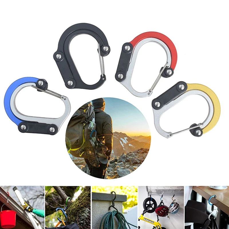 Открытый Карабин зажим поворотный крюк из алюминиевого сплава d-образная Пряжка