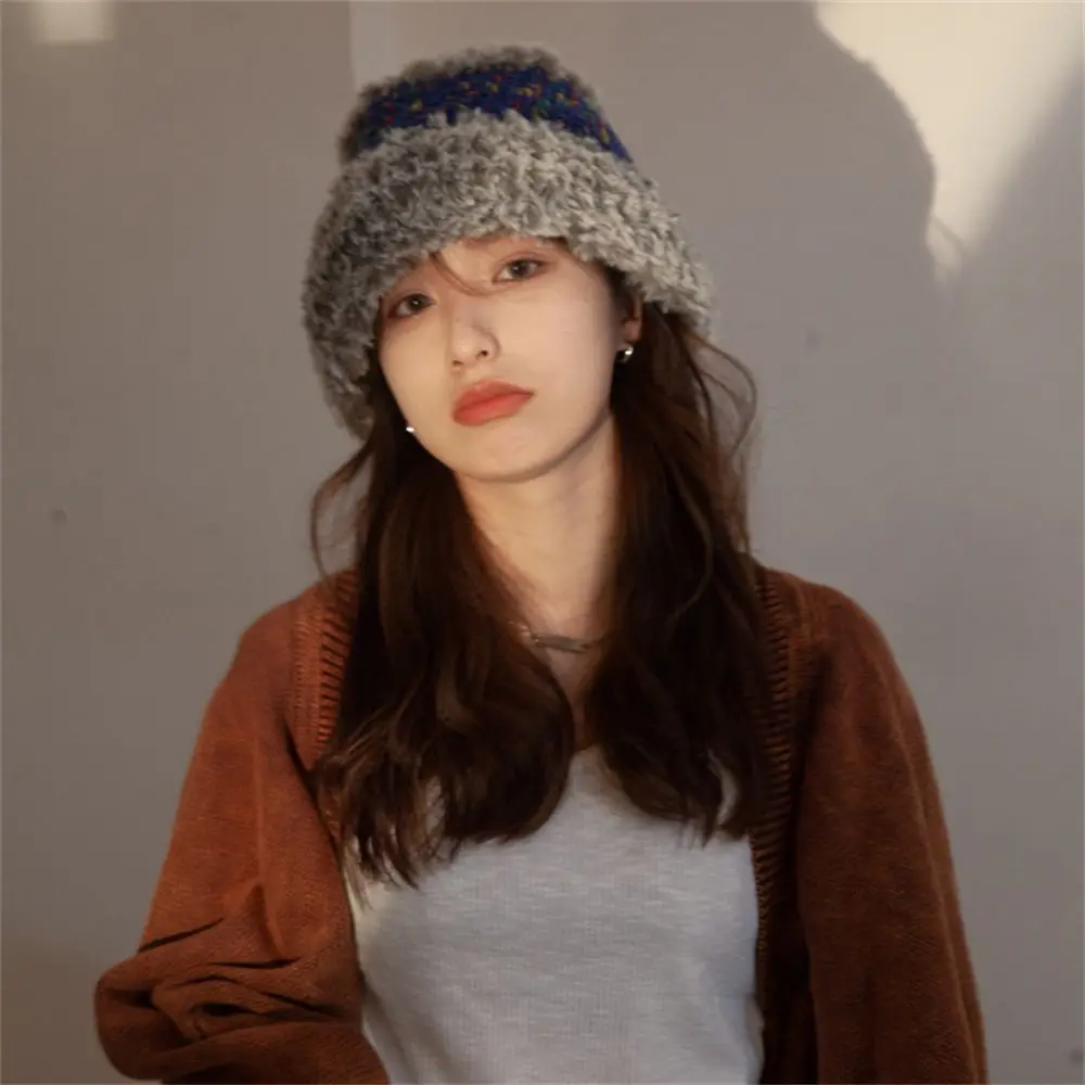 

Fashion Warm Woven Women Knitted Winter Plush Hat Fisherman Hat