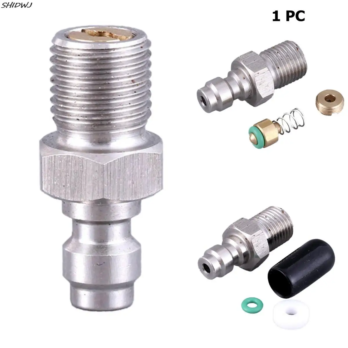 

PCP Paintball Pneumatic Quick Coupler 8MM M10x1 Male Plug Adapter Fittings 1/8NPT 1/8BSPP Air Refilling Stainless Steel