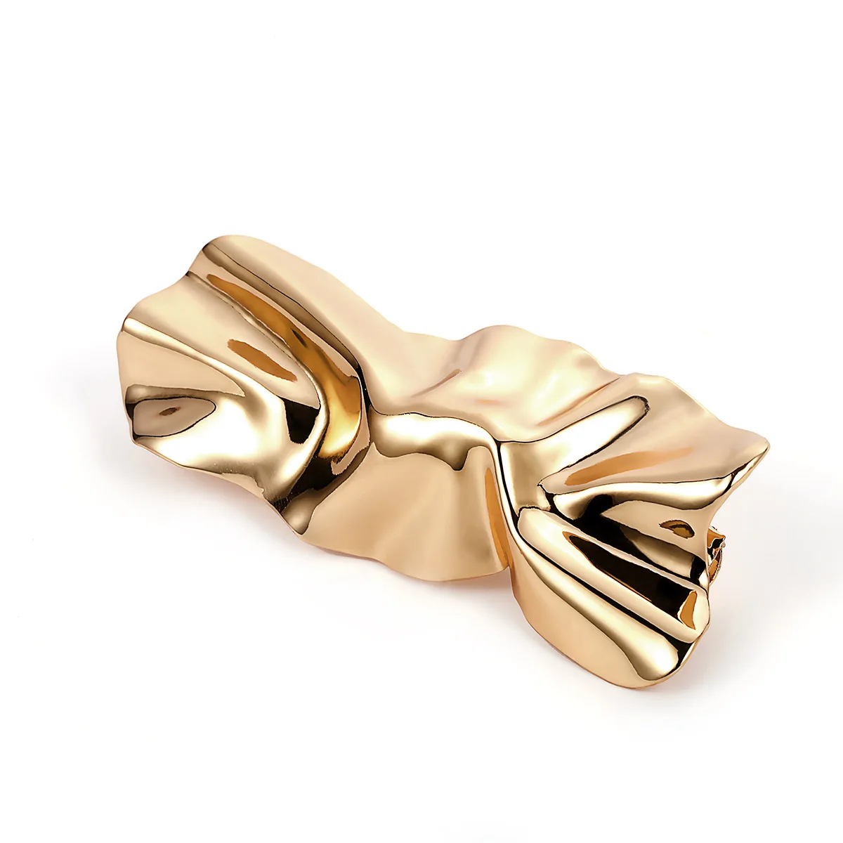 Youvanic блестящий золотой сплав заколка с бантом заколки большие складные