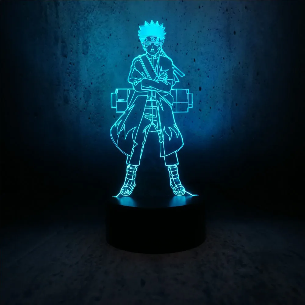Наруто 3D светодиодный светильник стоячий холодный мультяшный человек ночник