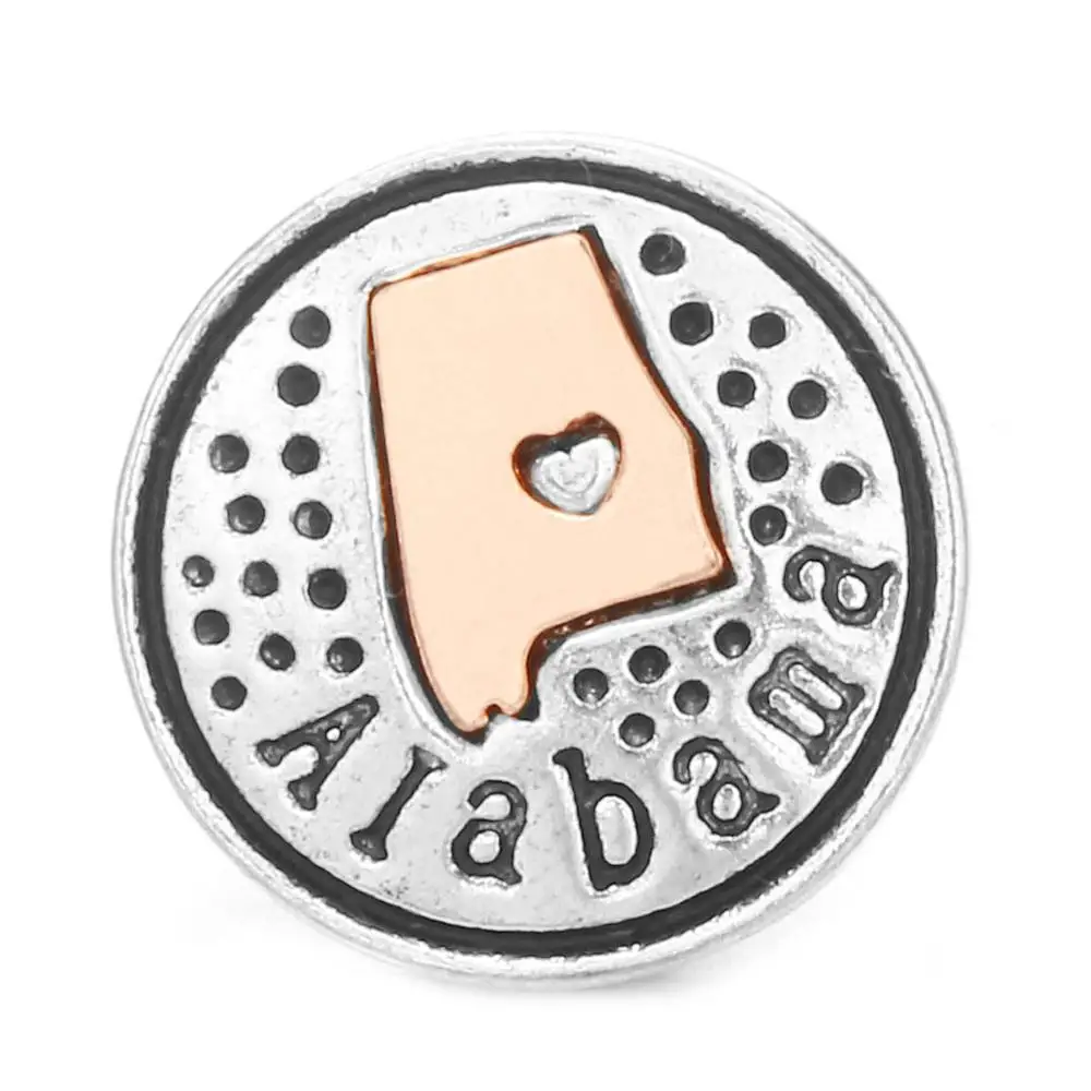 5 шт./лот Новые 18 мм кнопки ювелирные изделия любовь США Луизиана Мичиган Огайо