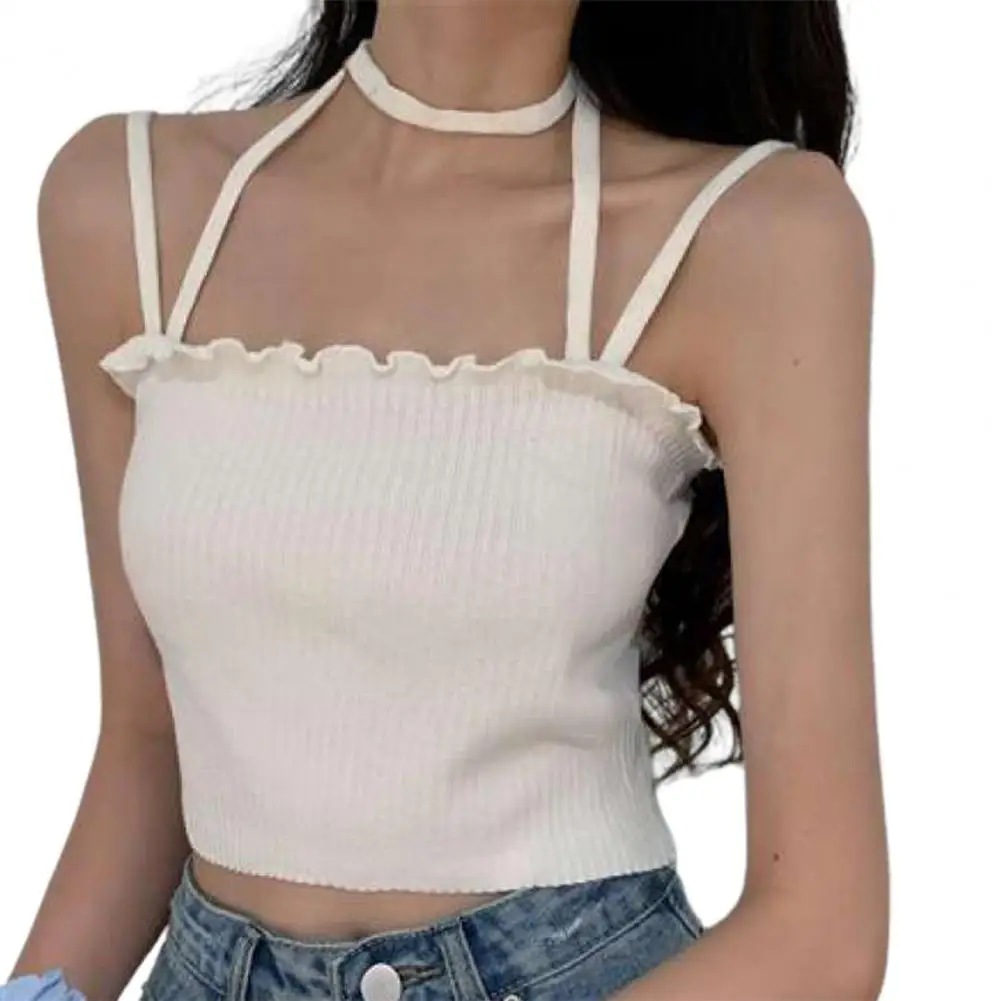 

60% Dropshipping!!Women camisole sexy knitted vest hanging neck all-match camisole sexy sleeveless vest
