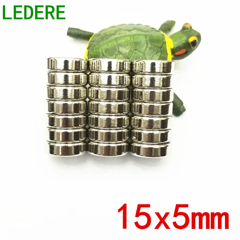 LEDERE 40-200pcs 15mm x 5mm Cylinder Neodymium Permanent super Magnet 15*5 15x5mm  15x5 mm
