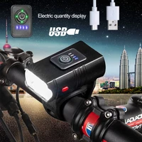t6 multi function bright waterproof bicycle headlight 5 mode bk02 rechargeable far and near light with taillight