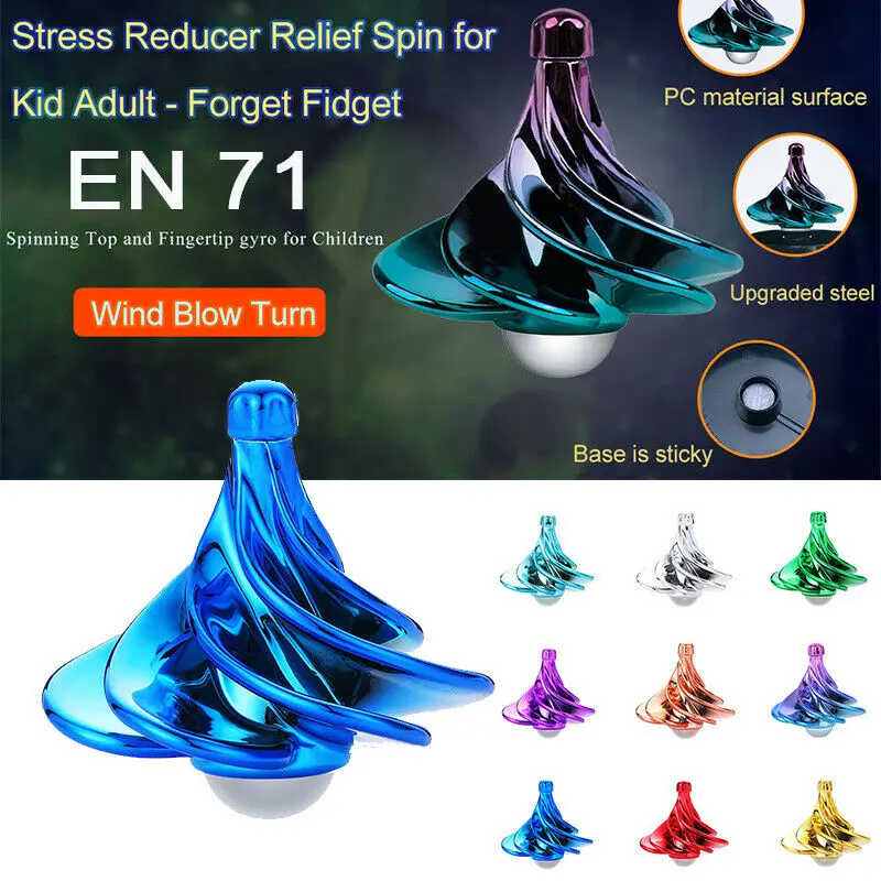 

Pneumatic Gyro Decompression Toy Gyro Colorful Wind Blowing Gyro Pneumatic Spinning Top