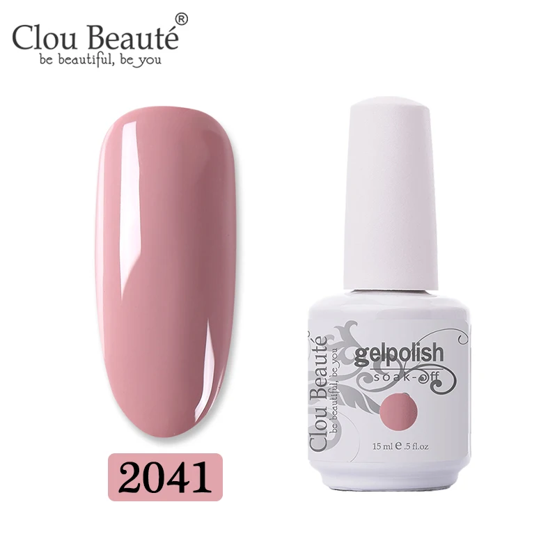 2041 Clou Beaute 15 мл телесный цвет серия Гель лак для ногтей дизайн ногтей строитель гель для полуперманентного лака - Цвет: 2041