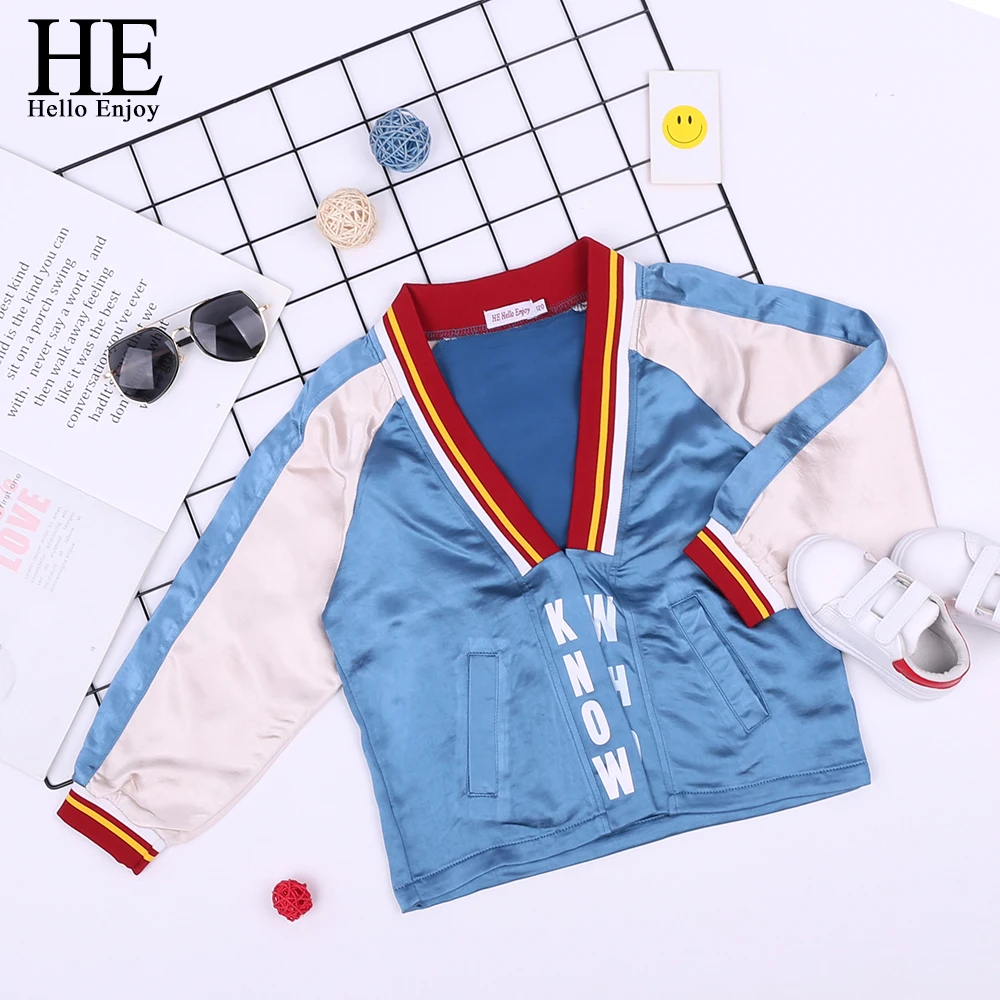 HE Hello Enjoy/пальто для девочек Осенняя детская одежда Куртки Детская ветровка с