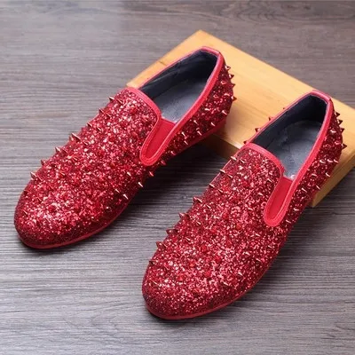 European and American style men's shoes flat rivets gold sets of small fashion Oxford | Обувь