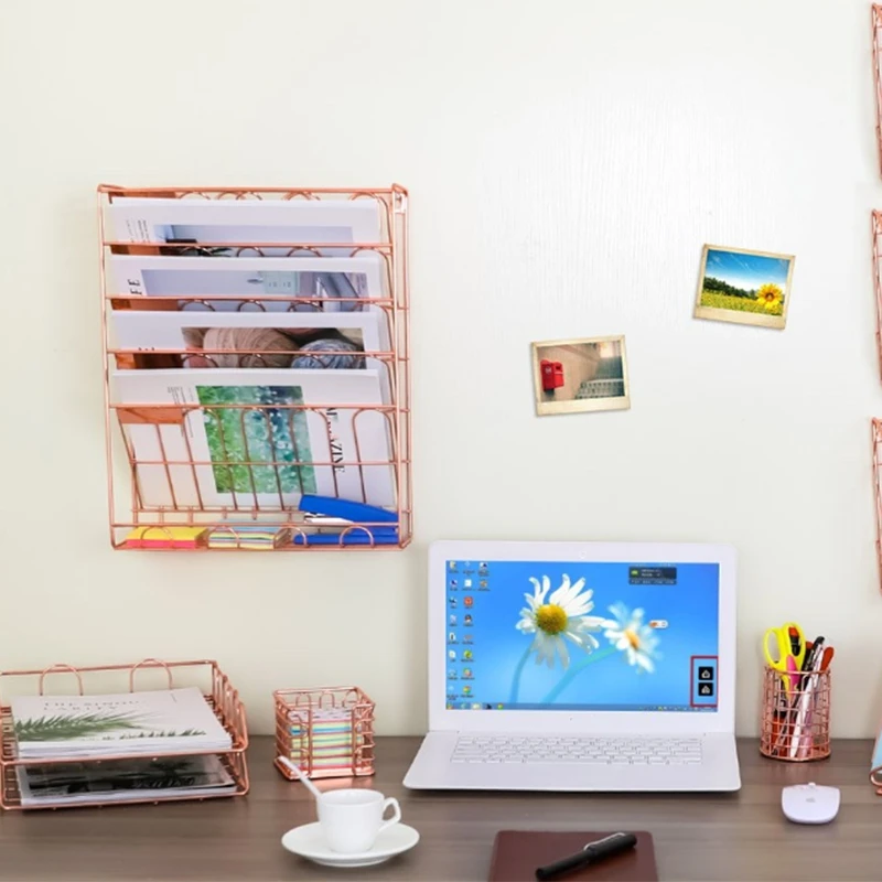 Европейские Простые розовые золотистые железные книжные полки настольные книги