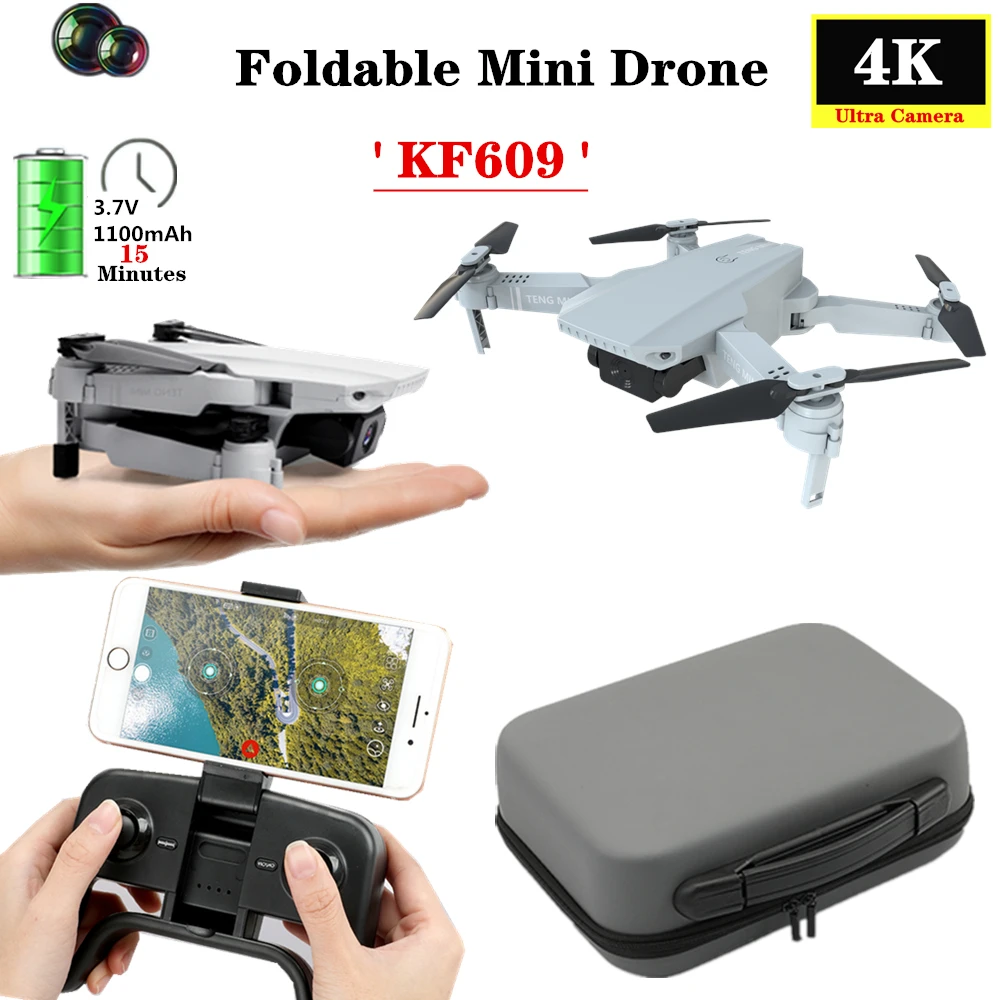 Квадрокоптер KF609 складной с поддержкой Wi-Fi FPV 4K HD-камерой и оптическим потоком |