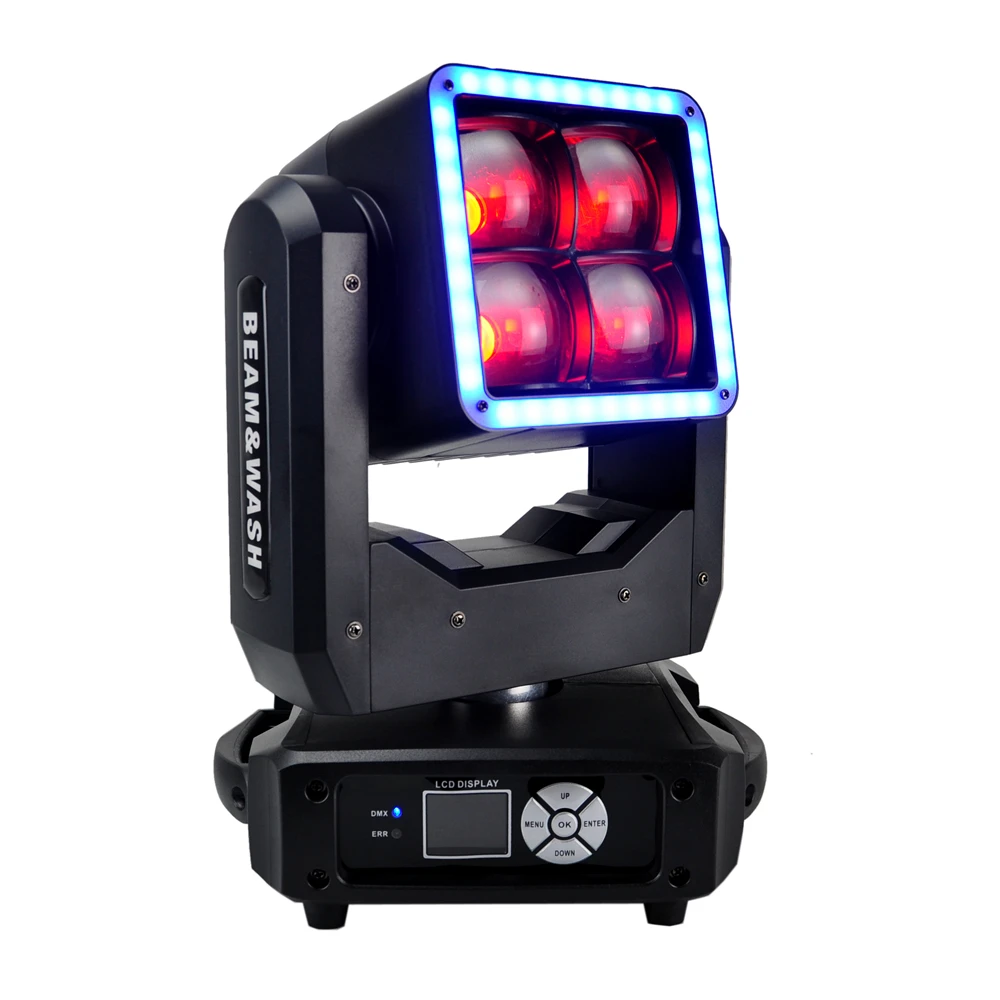 Новинка 4x40 Вт Светодиодная Подвижная головка Zoom RGBW 4 в 1 цвет с цветным ремнем RGB 3