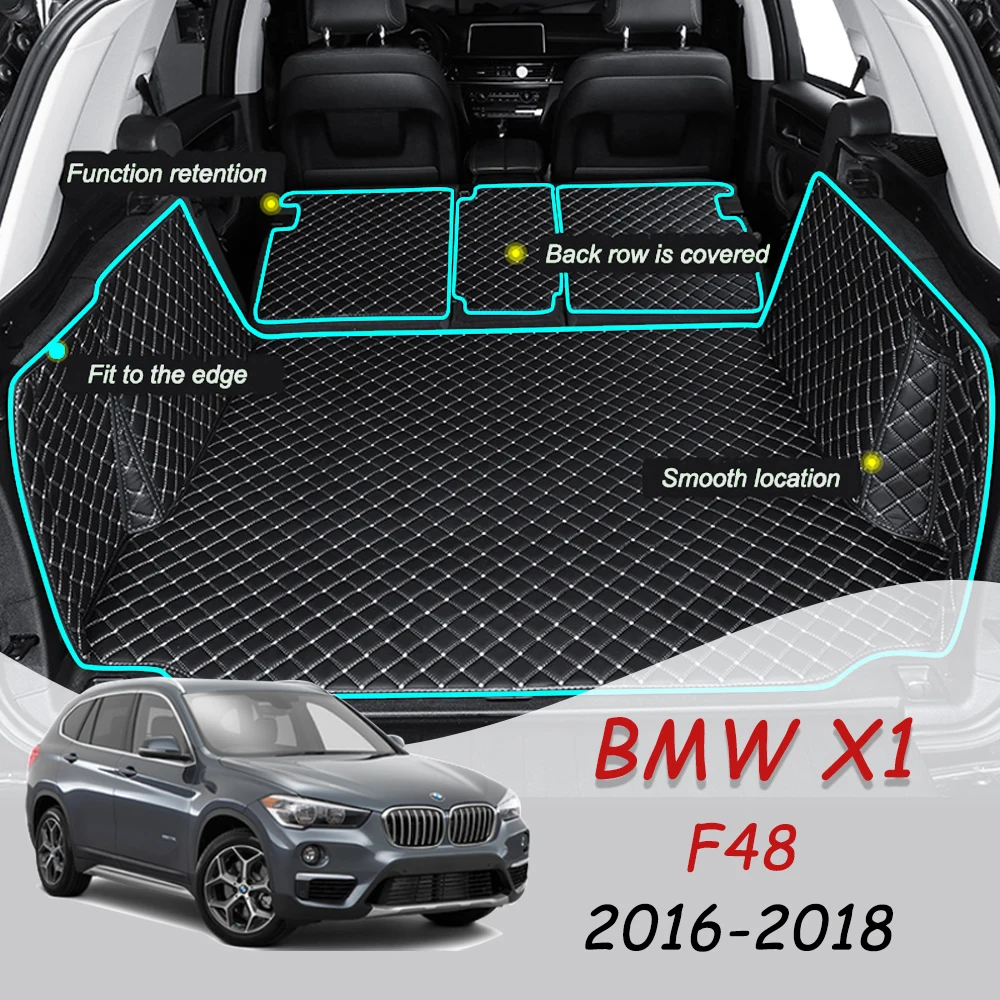 

Регбийные кожанные багажник автомобиля коврики для BMW X1 F48 2016 2017 2018 задний багажник коврик лоток ковер Коврики для багажника аксессуары