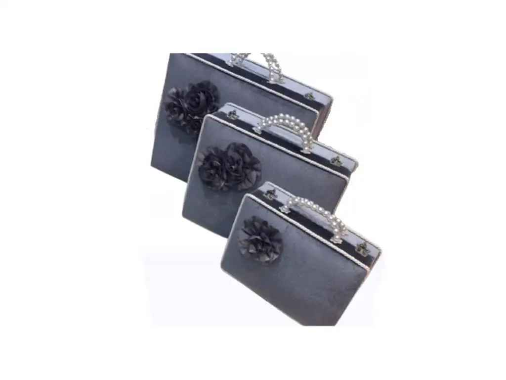 

Dowries With Pearls Bouquet 3 Pcs Dowry Bag Gray