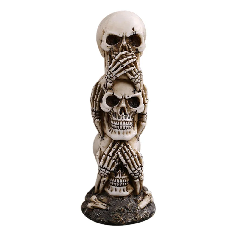 

Horror Skull Ornament Simulation Human Skull Model Photography Props for Halloween Bar Decoration HK3