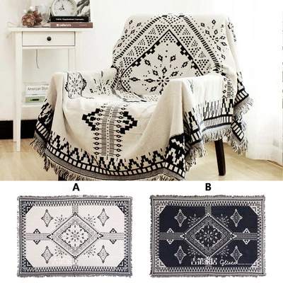 Ретро клетчатый хлопковый плед