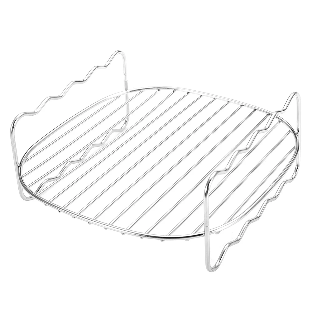 

Holder Skewers BBQ Rack Double-deck Replacement Baking Tray Barbecue Stainless Steel Air Fryer Home