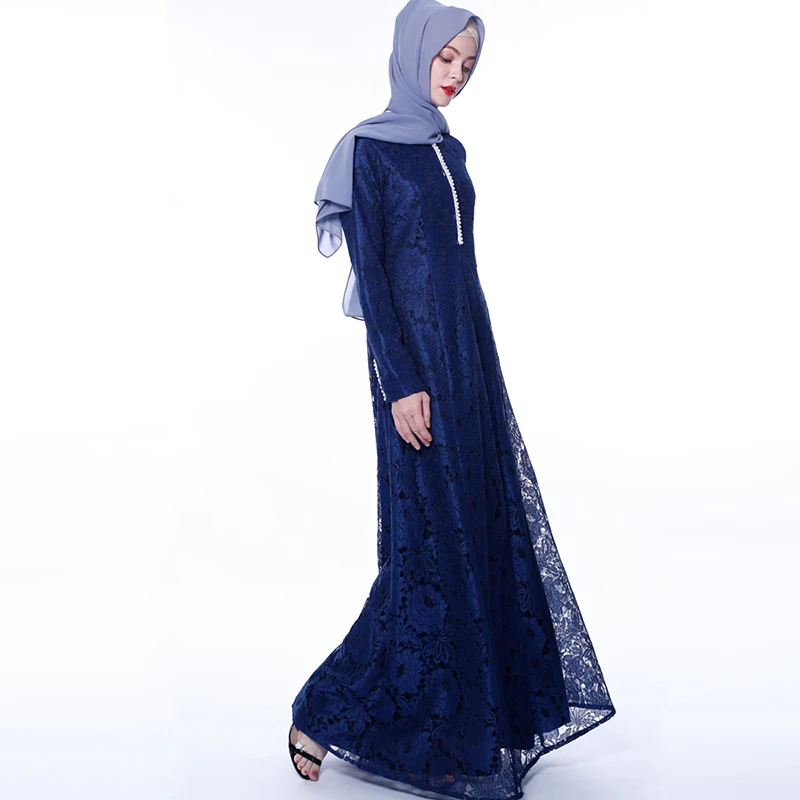 Vestidos Arabe абайя Турция исламский хиджаб длинное мусульманское кружевное платье