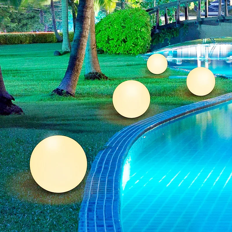 20cm Waterproof Warm White Rechargeable Solar LED Ball Light Outdoor Garden Decoration Pool Orbs Floating Sphere with Dimmer 1pc images - 2