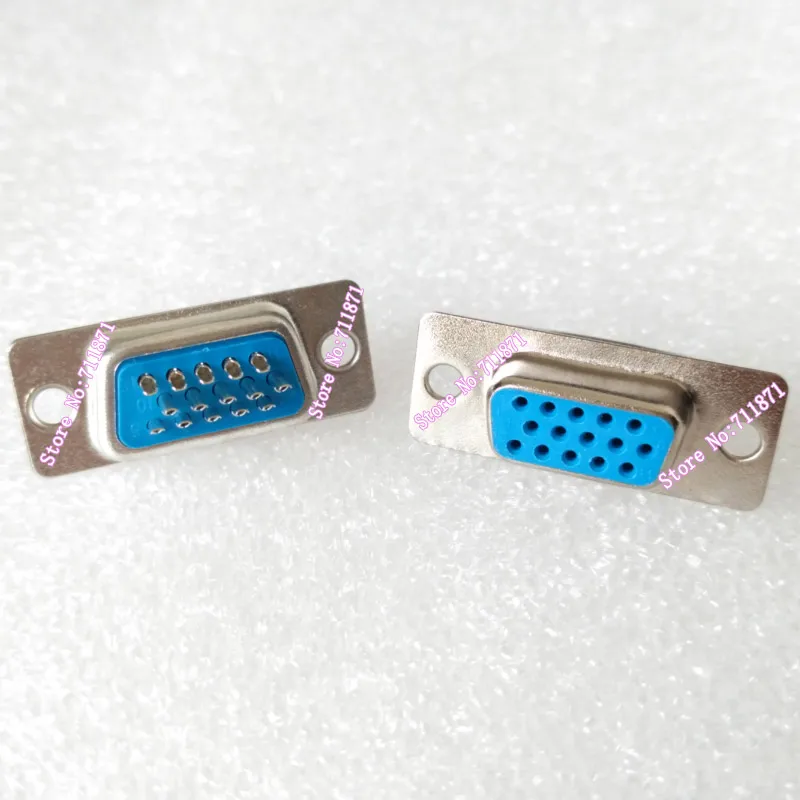 9P 15 Pin гнездовой разъем RS232 D Sub DB9 VGA сварной адаптер 9 sub DB15 адаптера|Компьютерные