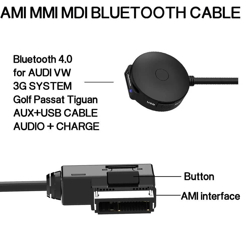 MDI AMI MMI AUX Bluetooth4.0 USB зарядный кабель для Golf Passat Tigua Audi A6L A8L Q7 A3 A4L A4 A6 A5 A1 S5 Q5 B6 B8 C6 B7