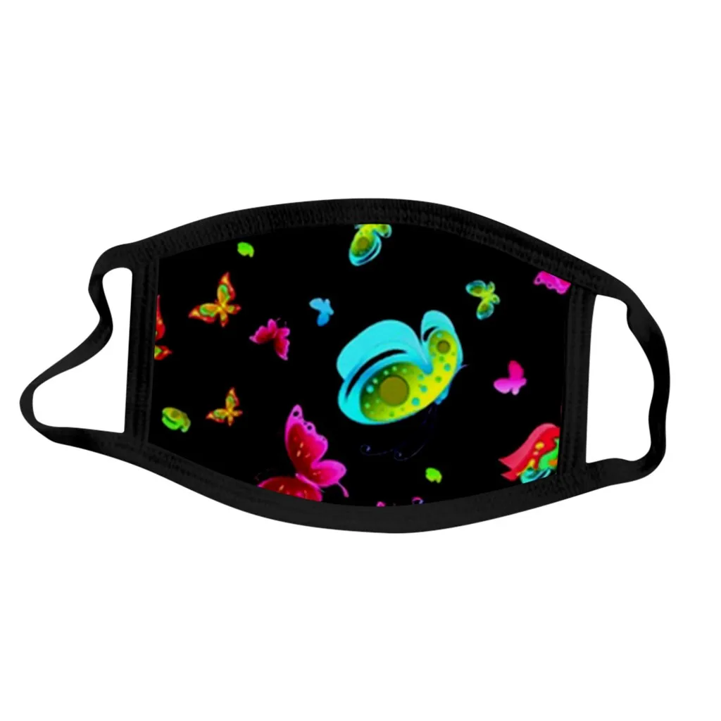 Разноцветные маски для лица с бабочками модные дизайнерские многоразовые из