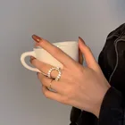 Женское кольцо с градиентом в виде полумесяца, простое кольцо на указательный палец в европейском и американском стиле ретро