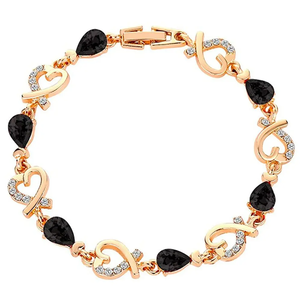 

Baroque Heart Bracelet Women's Rhinestones Three-dimensional Hollow Flowers Ladies Vintage Heart Bracelets