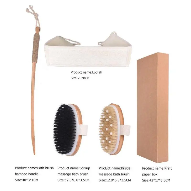 3 шт. натуральная щетина щетка для ванны Луффа трение банное полотенце бамбук