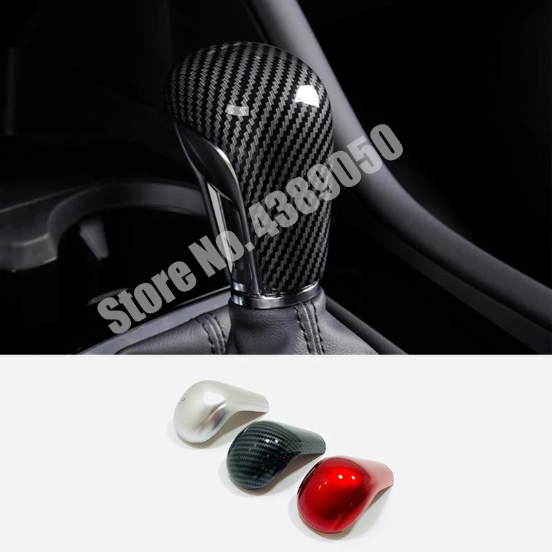 

ABS Carbon fibre For Mazda 3 2019 2020 accessories Car All inclusive gear shift lever knob handle cover Cover Trim car styling