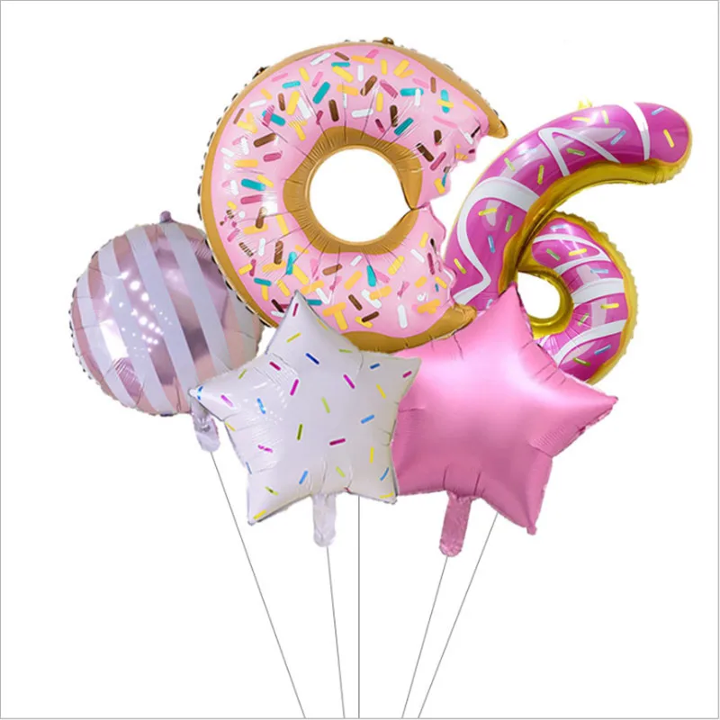 Новые Конфеты Пончик цифровой набор 32-дюймовый алюминиевой фольги шары День