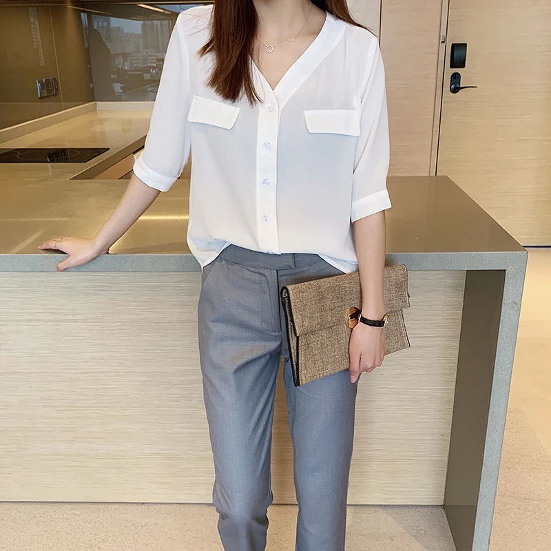 Новинка 2021 женская одежда ранней весны белая шифоновая рубашка дизайнерская
