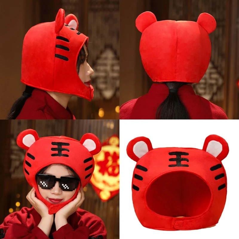 

Niche Cartoon Headgear Hat Fashion Mascot Tiger Photo Props for Friend Birthday