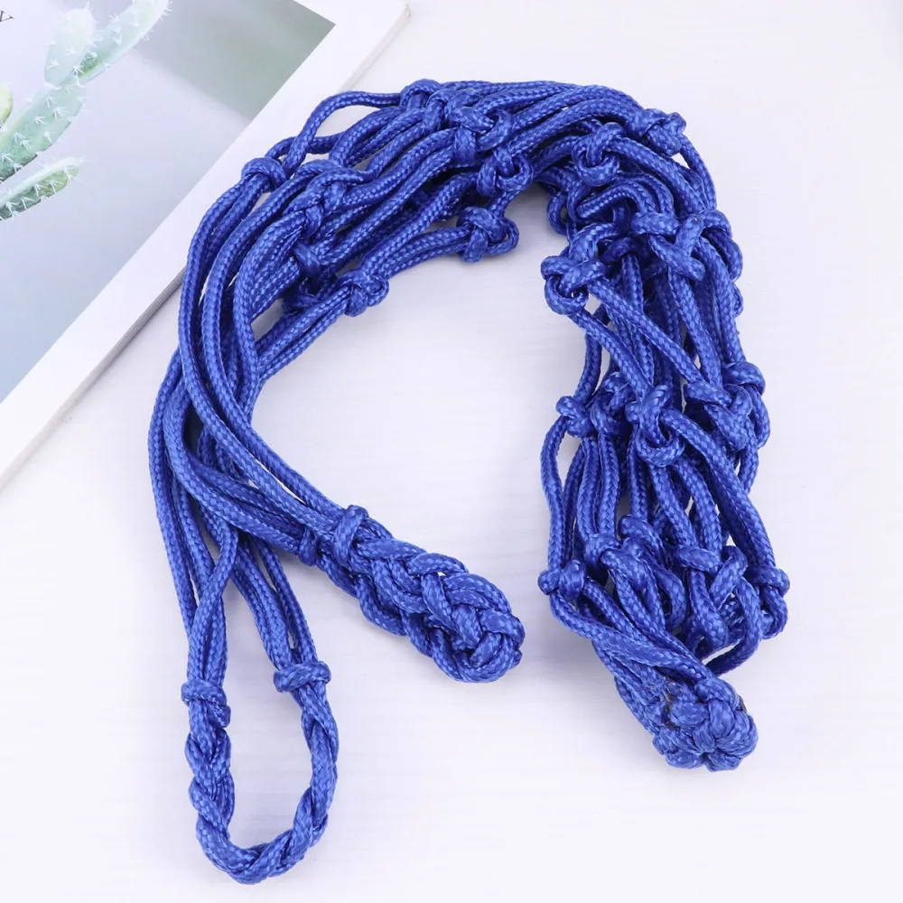 

6pcs Heavy Duty Basketball Bag Drawstring Mesh Net Nylon Soccer Carrier Drawstring Storage Bag Basketball Pocket (Blue)